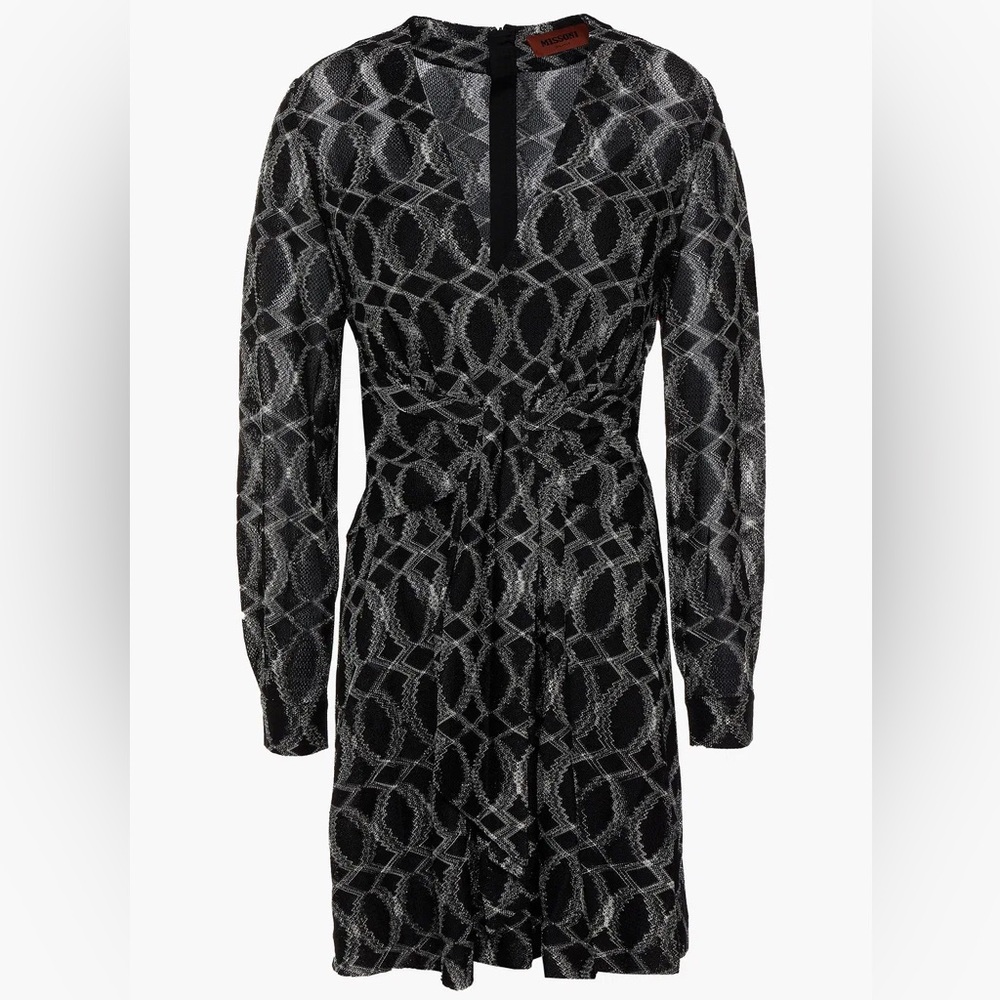 Missoni tie front metallic mini Dress